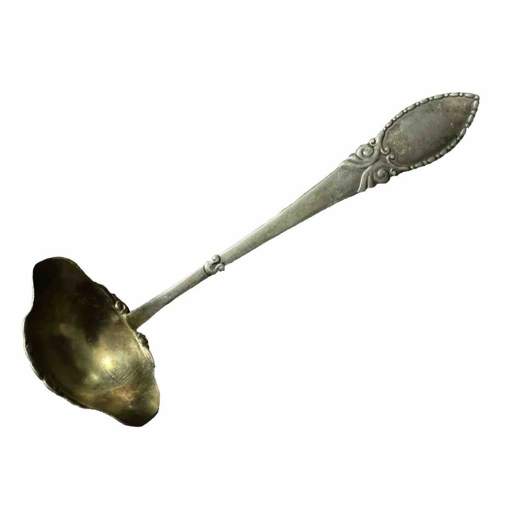 Antique Madsen & T Baagoe Electroplate Silver Danish Gravy Sauce Ladle 5.5”